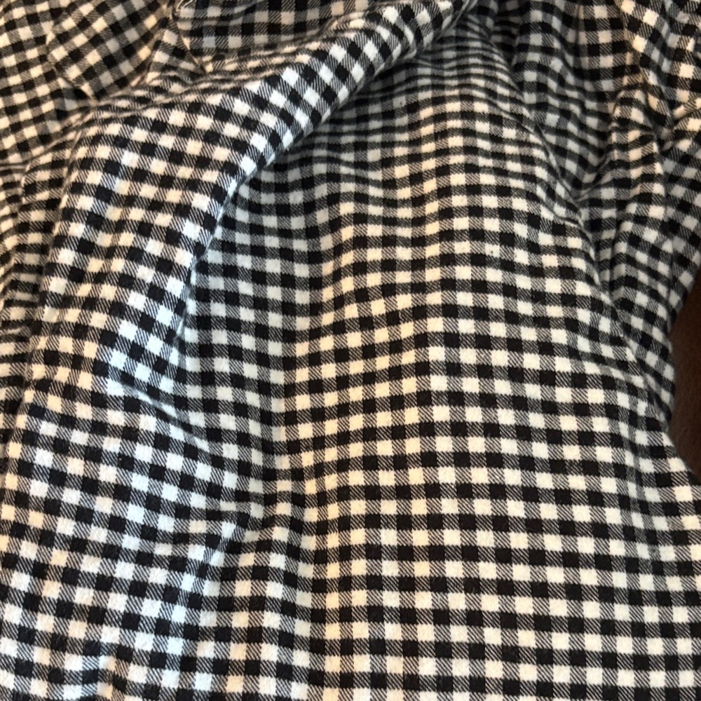 Amazon Essentials Black and White Gingham flannel PJ set‎ woman's XL